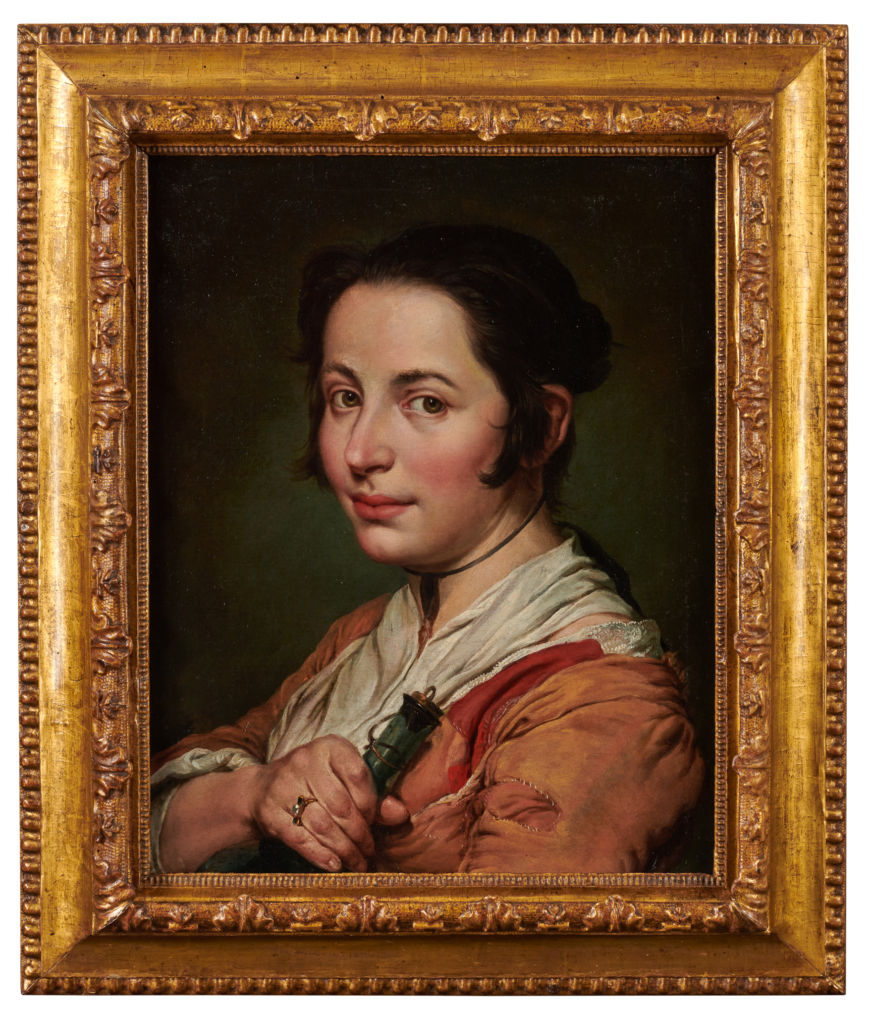 Young Woman Holding a Flask of Wine Slider Image 2